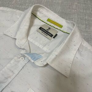 Scotch & Soda White Speckled Button Down Shirt XXL | Coastal Casual Resortwear